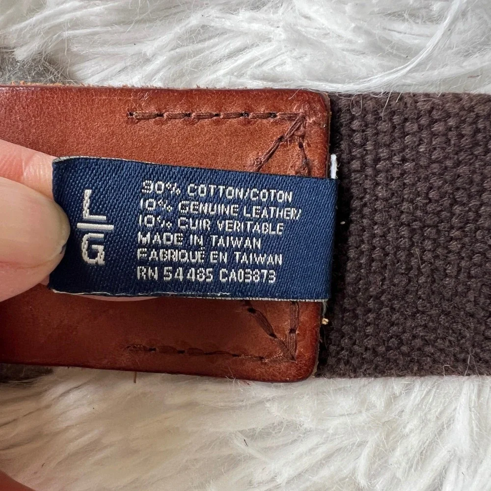 American Eagle Outfitters Canvas Belt Painted Eagle Leather Ends Size L